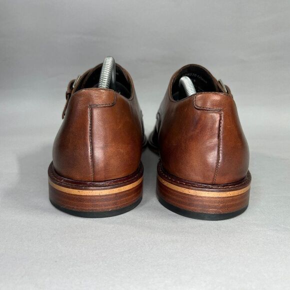 Joseph Abboud Glenn Monkstrap Cap Toe Brown Leather Oxfrod‎ Derby Dress Shoes main image 5